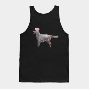 Flatcoated retriever with flower Tank Top